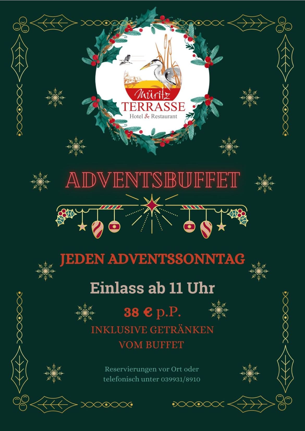 Adventsbuffet in der Müritzterrasse
